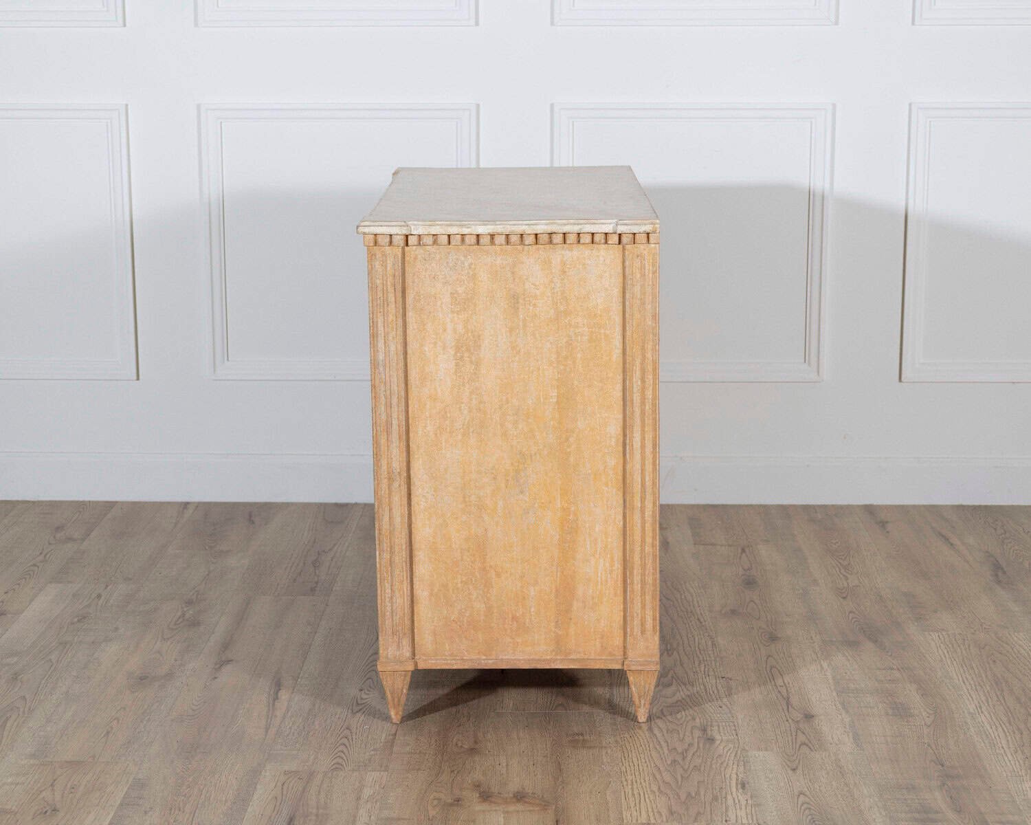 Swedish Gustavian-Style Painted Chest of Drawers in Sienna and Antique White, Circa 1890 - JAA