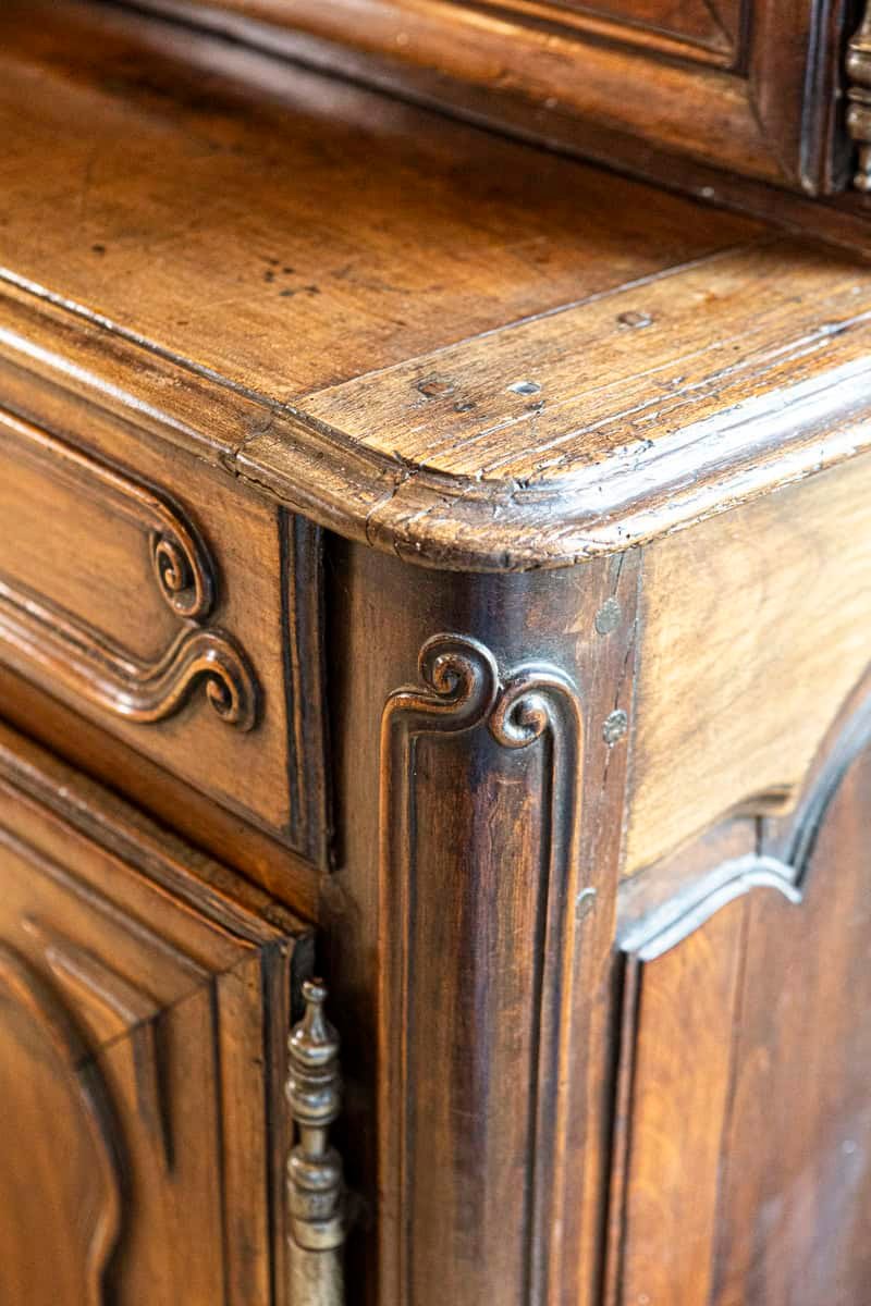ON HOLD - French Louis XV 18th Century Cherry Buffet à Deux-Corps from the Loire Valley - JAA