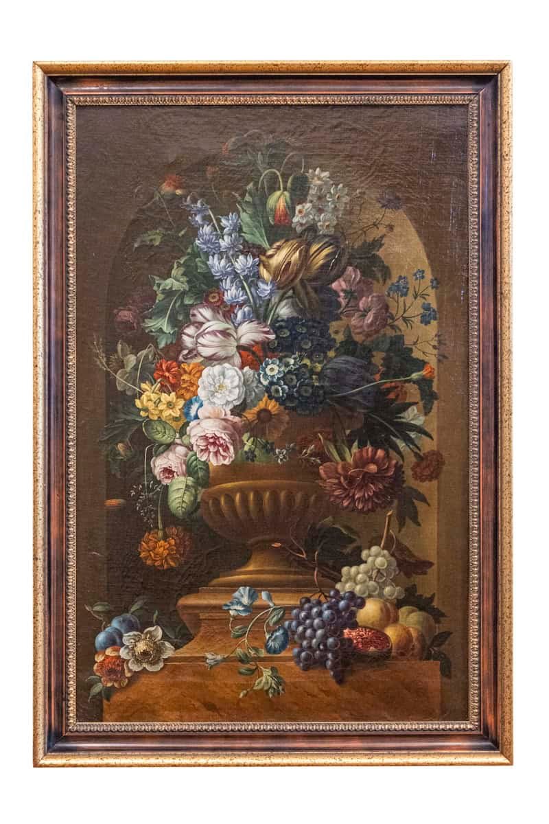 Swedish 1780s Floral Painting in the Manner of Paulus Theodorus van Brussel - JAA