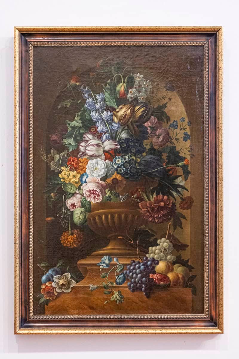 Swedish 1780s Floral Painting in the Manner of Paulus Theodorus van Brussel - JAA