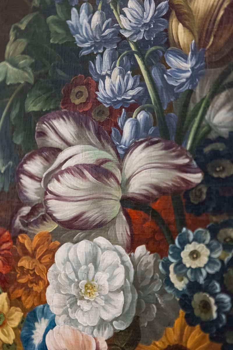 Swedish 1780s Floral Painting in the Manner of Paulus Theodorus van Brussel - JAA