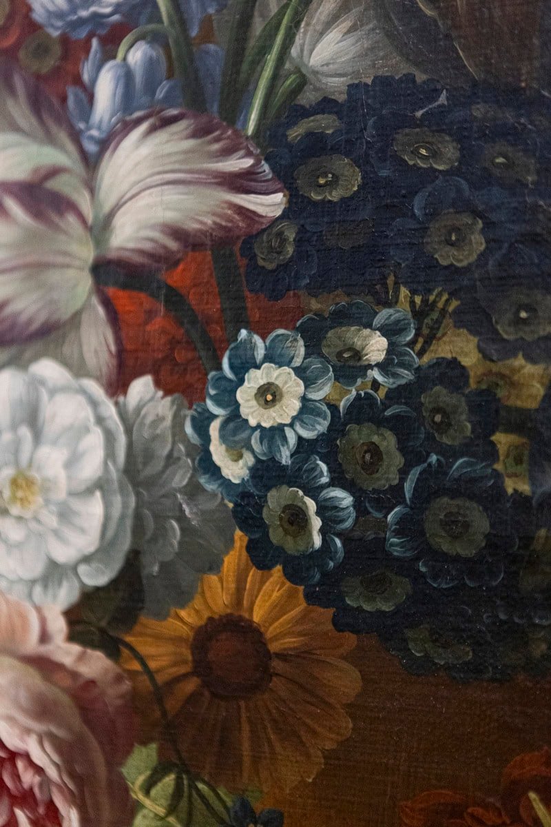 Swedish 1780s Floral Painting in the Manner of Paulus Theodorus van Brussel - JAA