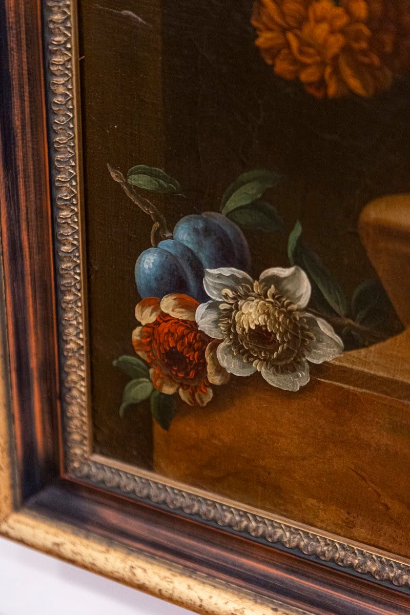 Swedish 1780s Floral Painting in the Manner of Paulus Theodorus van Brussel - JAA
