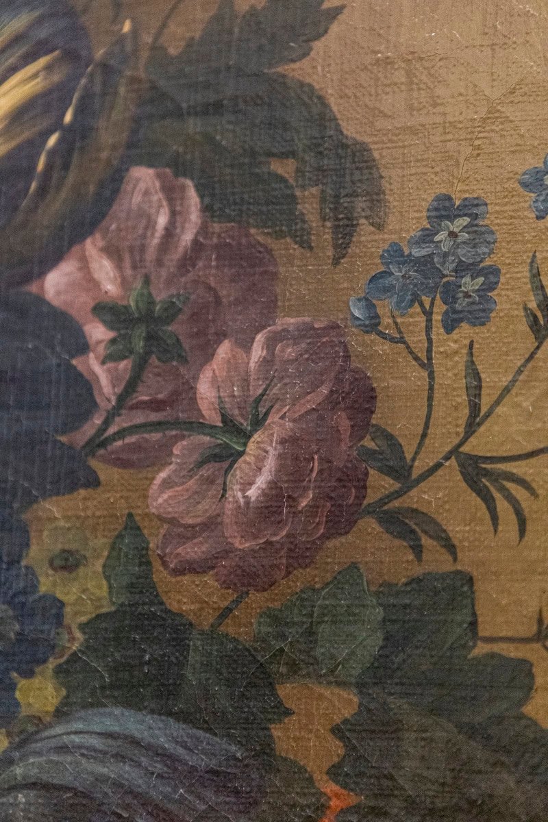 Swedish 1780s Floral Painting in the Manner of Paulus Theodorus van Brussel - JAA