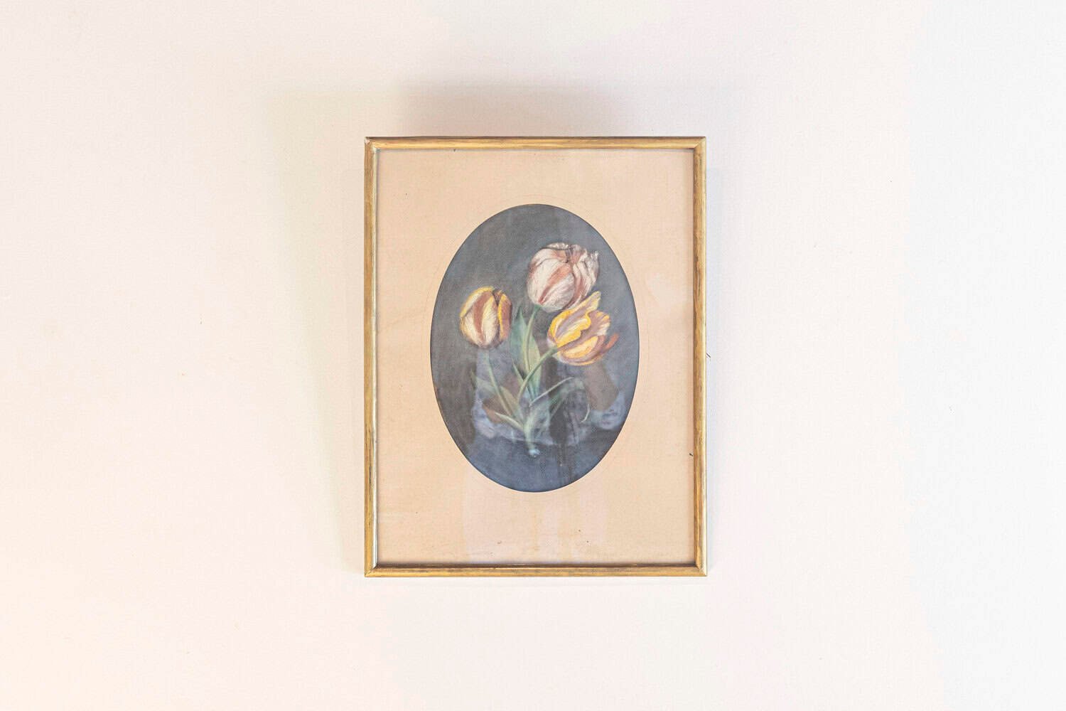 ON HOLD - French 19th Century Pastel Still-Life Painting Depicting a Bouquet of Tulips - JAA