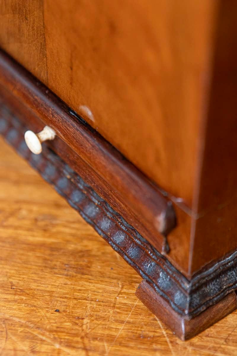 Danish 19th Century Walnut Box with Front Drawer and Carved Edges, Circa 1850 - JAA
