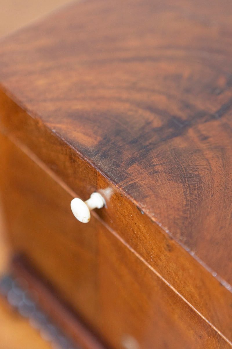 Danish 19th Century Walnut Box with Front Drawer and Carved Edges, Circa 1850 - JAA