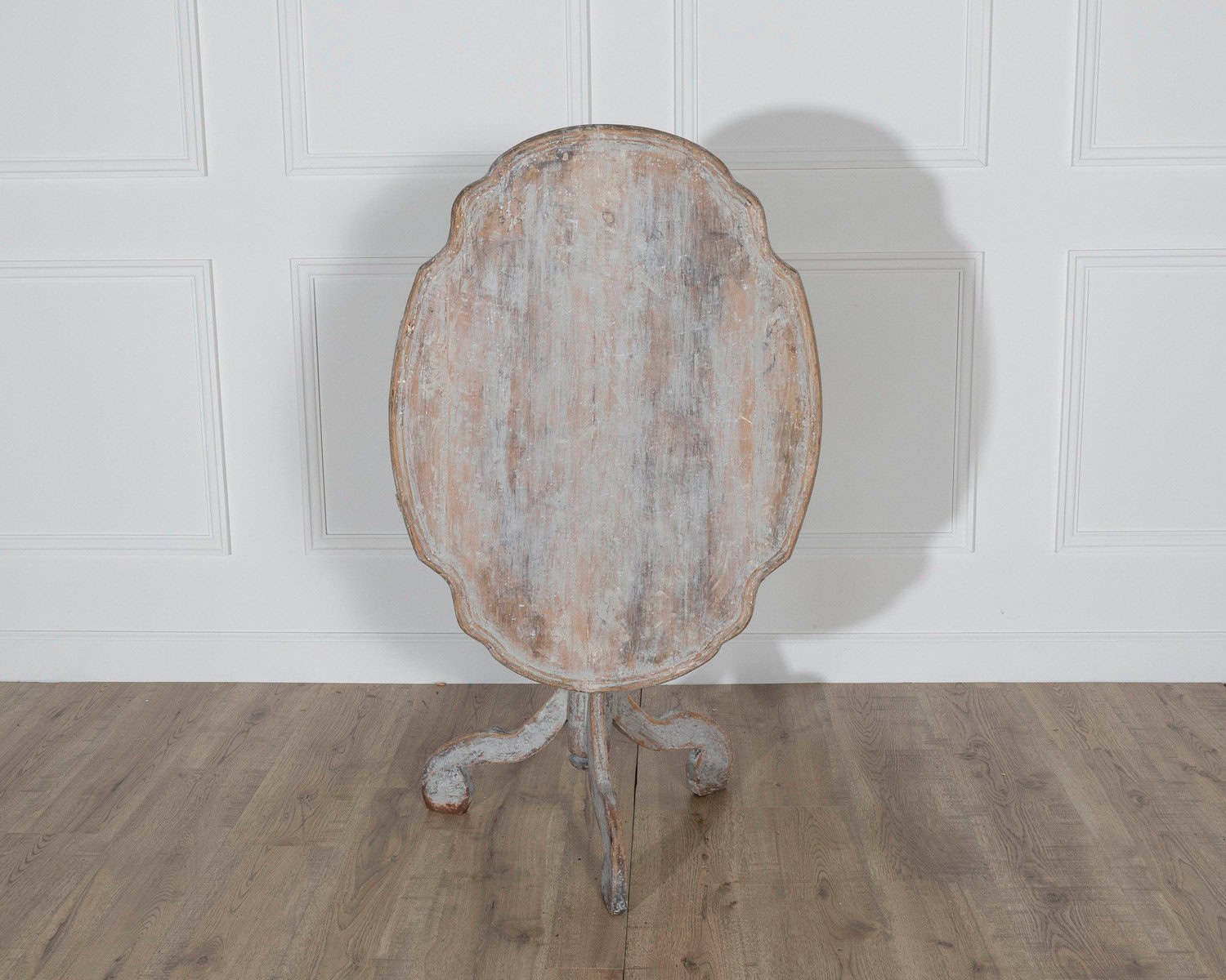 18th Century Swedish Rococo Tilt-Top Table with Original Black Back - JAA