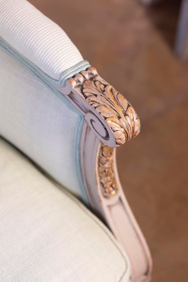 Pair of French Louis XVI Style 1900s Painted and Parcel-Gilt Bergères Chairs - JAA