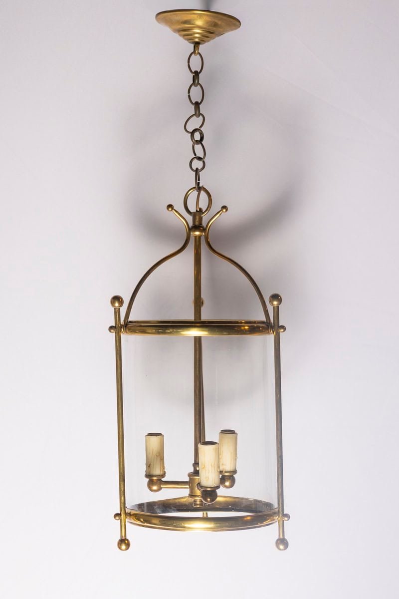 On Trial - Charming 20th Century French Brass Lantern with Glass Enclosure - JAA