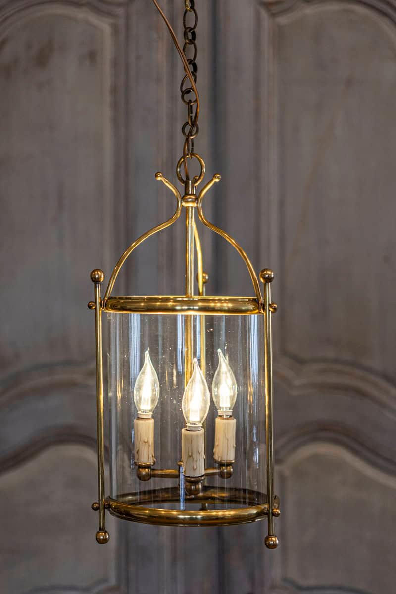 On Trial - Charming 20th Century French Brass Lantern with Glass Enclosure - JAA