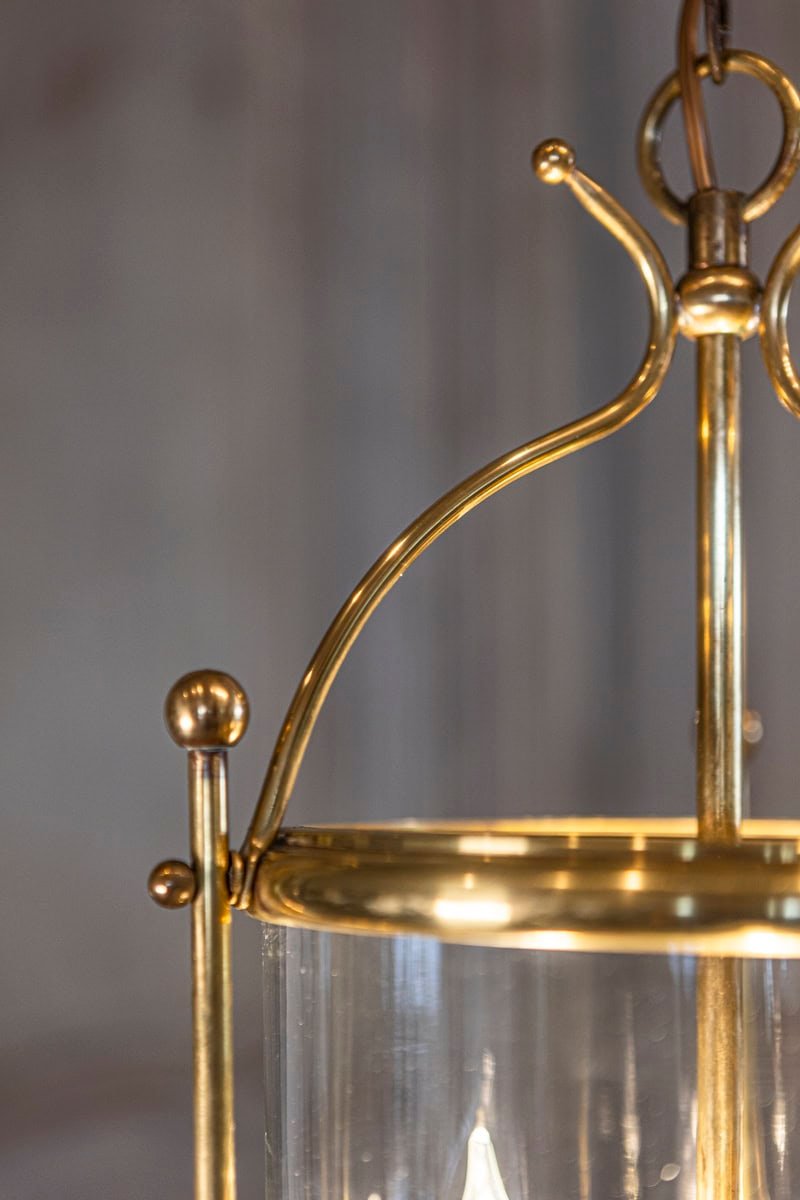 On Trial - Charming 20th Century French Brass Lantern with Glass Enclosure - JAA