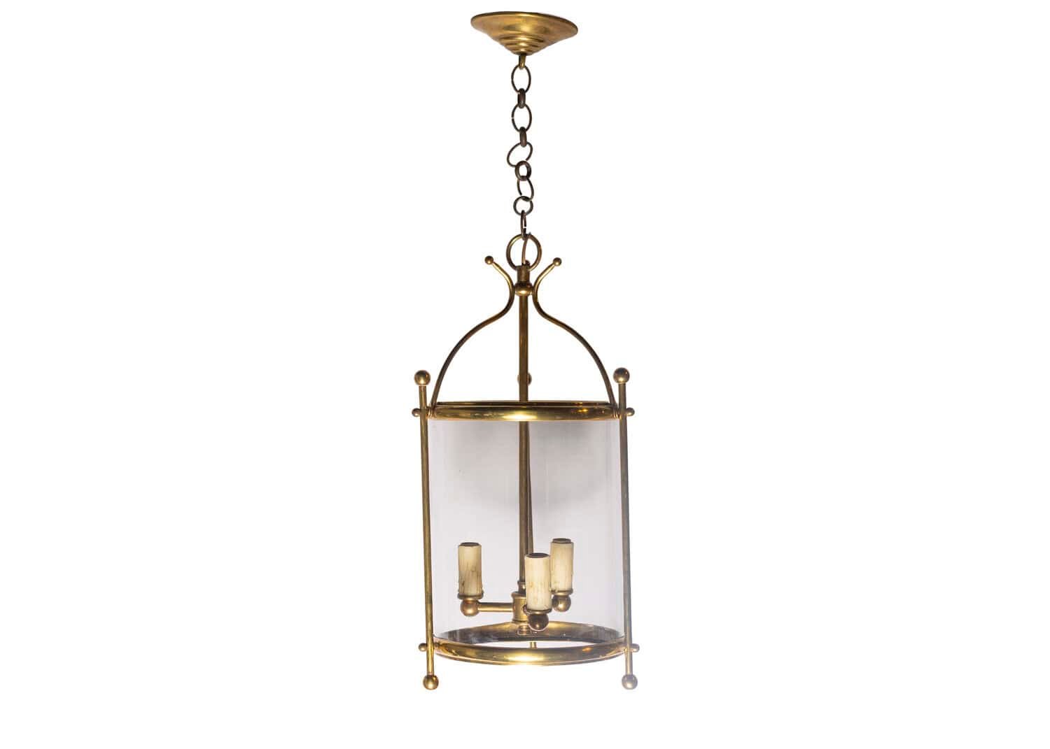 On Trial - Charming 20th Century French Brass Lantern with Glass Enclosure