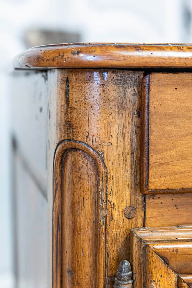 French Louis XV Period 1770s Walnut Buffet with Drawers, Carved Doors and Skirt - JAA