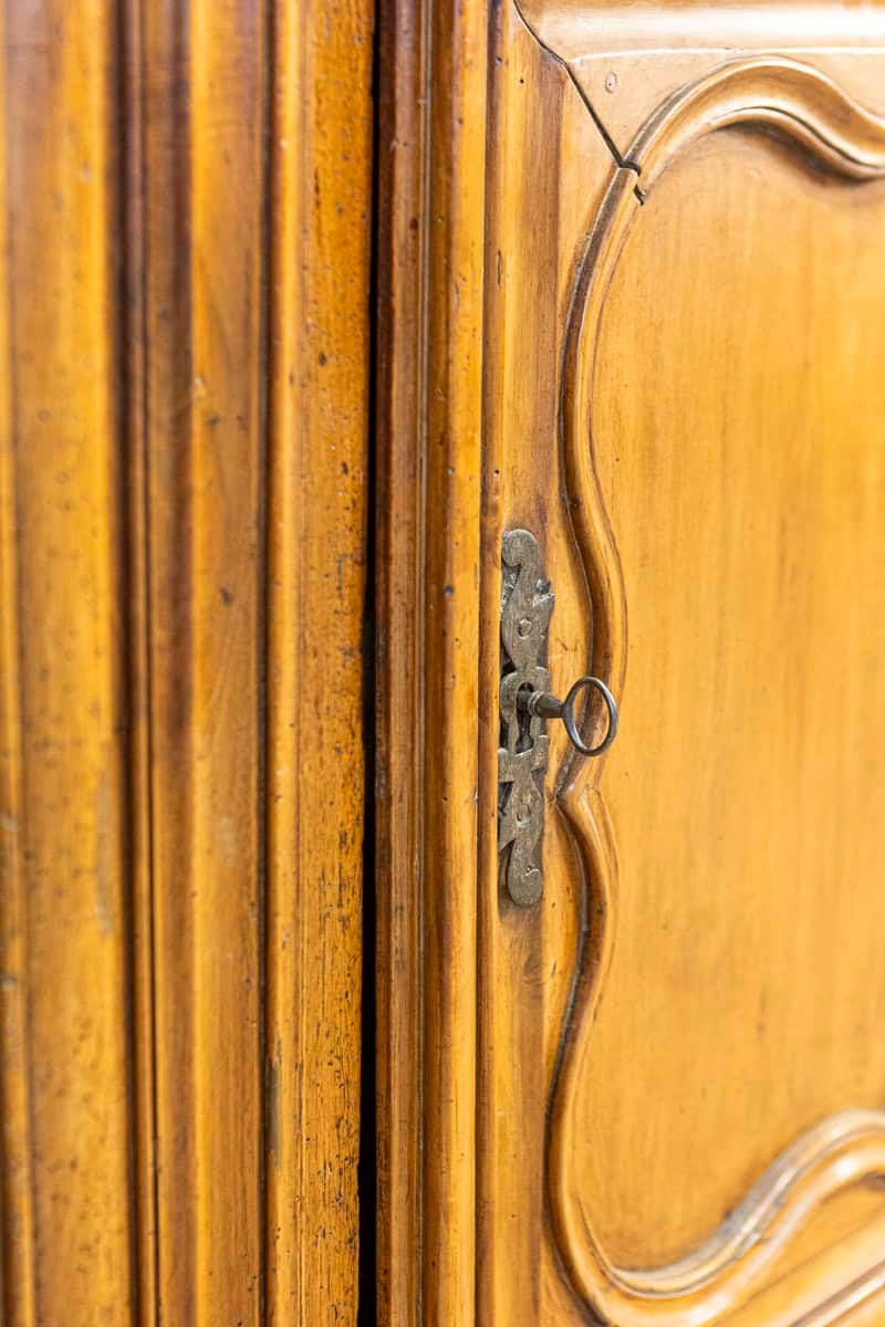 French Louis XV Period 1770s Walnut Buffet with Drawers, Carved Doors and Skirt - JAA