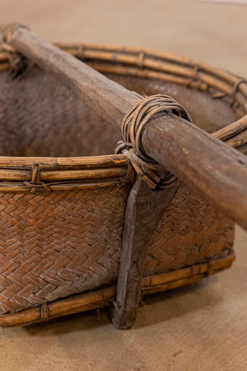 Far Eastern Early 20th Century Shoulder Yoke with Bamboo and Rattan Baskets - JAA