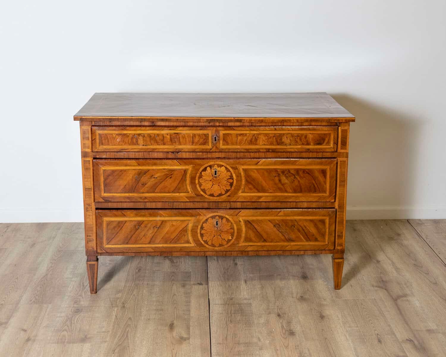 Italian Late 18th Century Louis XVI Inlaid Chest of Drawers - JAA