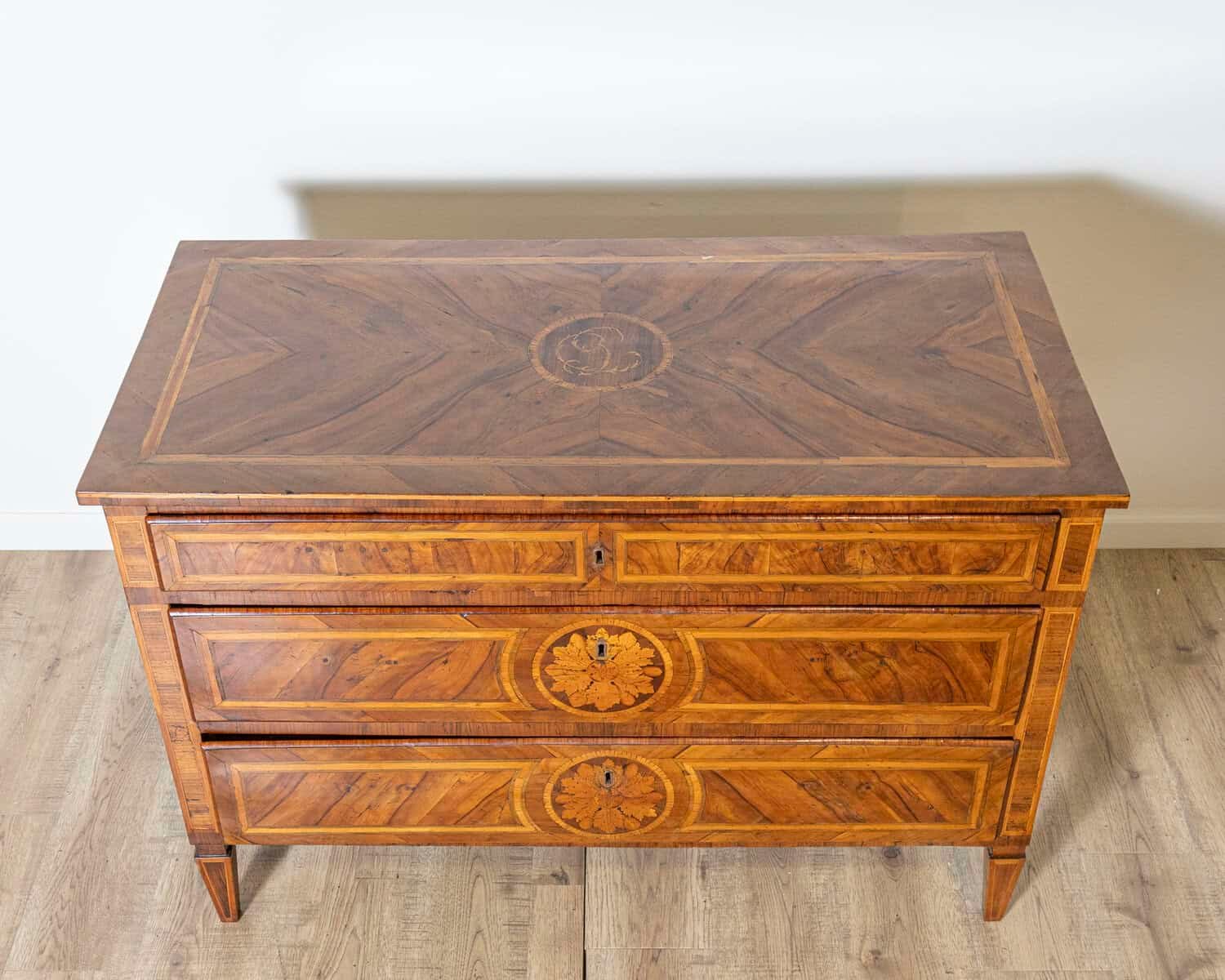 Italian Late 18th Century Louis XVI Inlaid Chest of Drawers - JAA