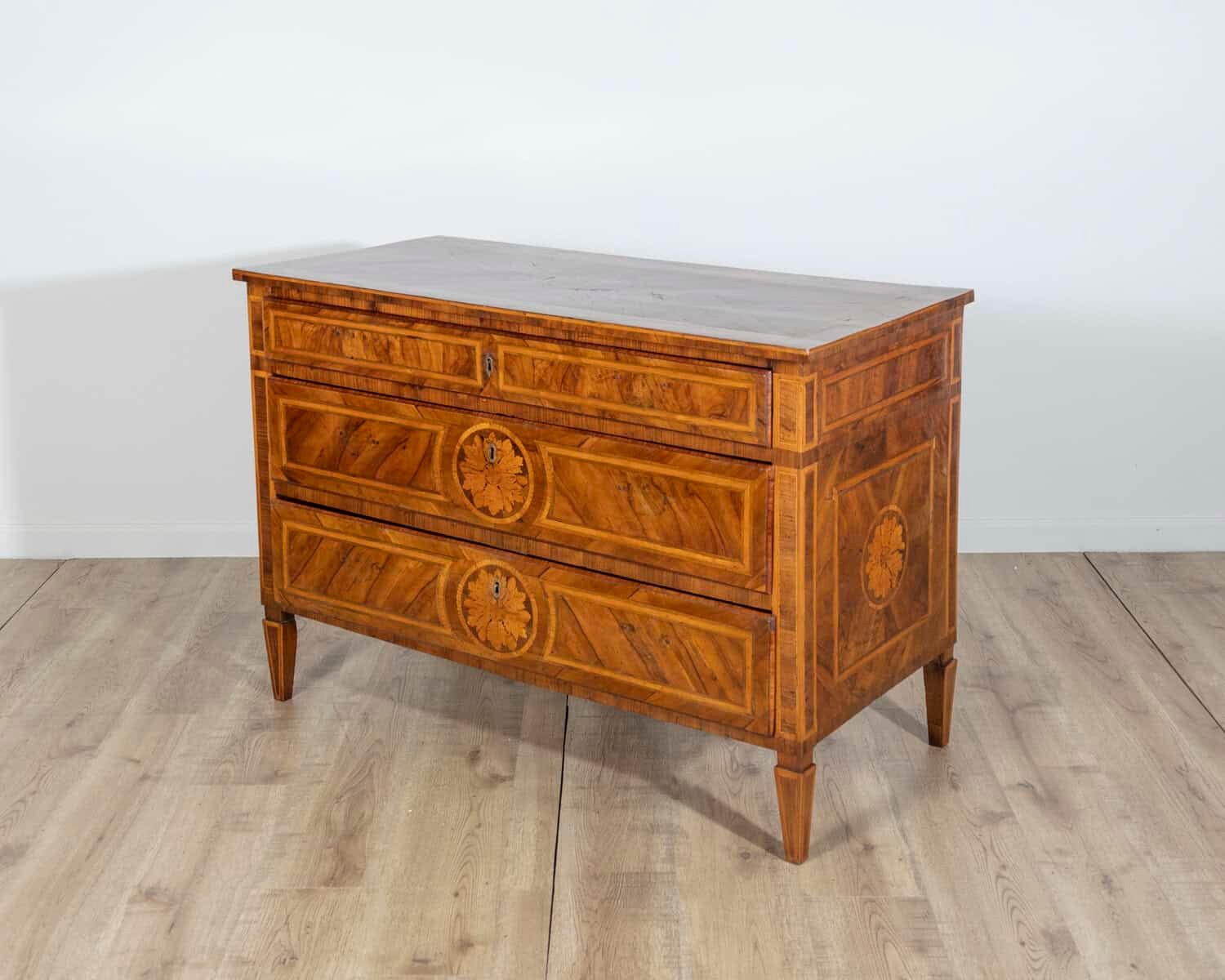 Italian Late 18th Century Louis XVI Inlaid Chest of Drawers - JAA