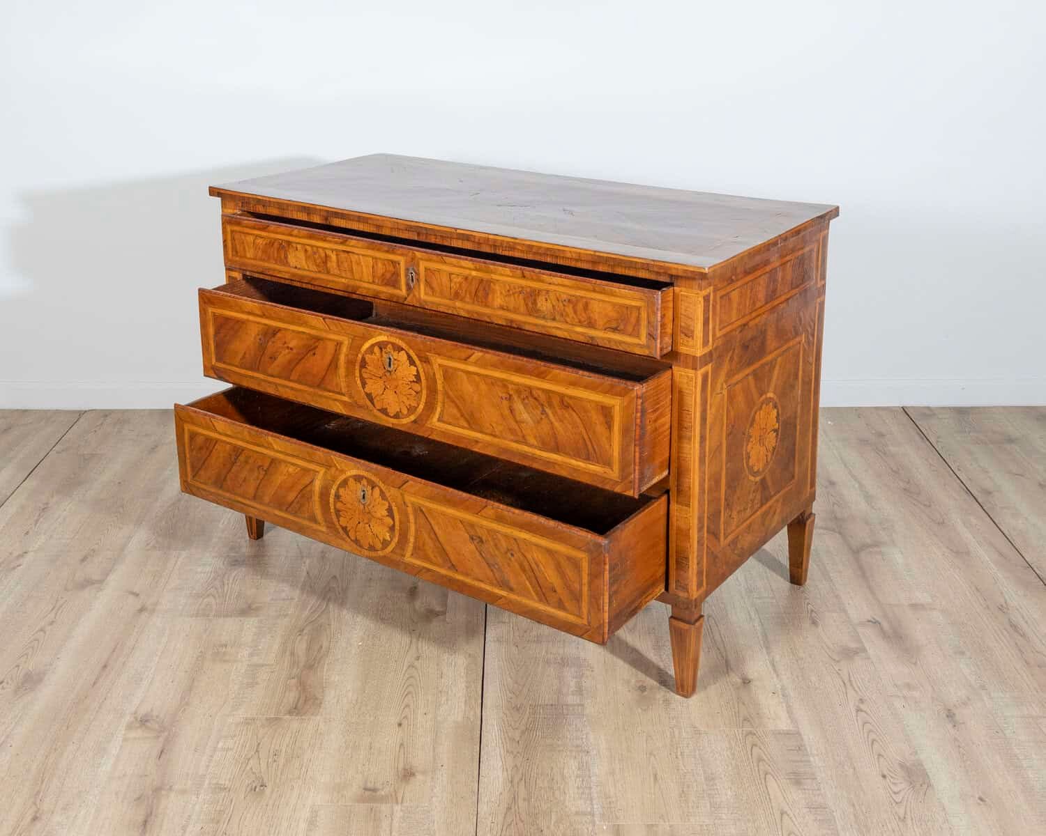 Italian Late 18th Century Louis XVI Inlaid Chest of Drawers - JAA