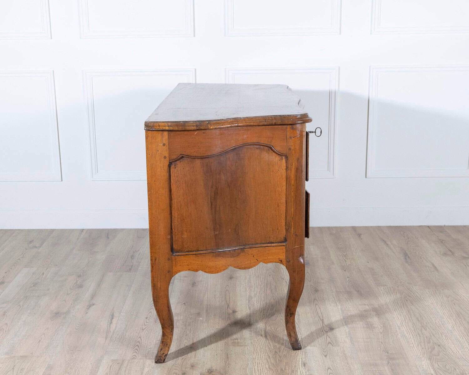 18th Century Louis XV Walnut Commode with Serpentine Front and Bronze Hardware - JAA