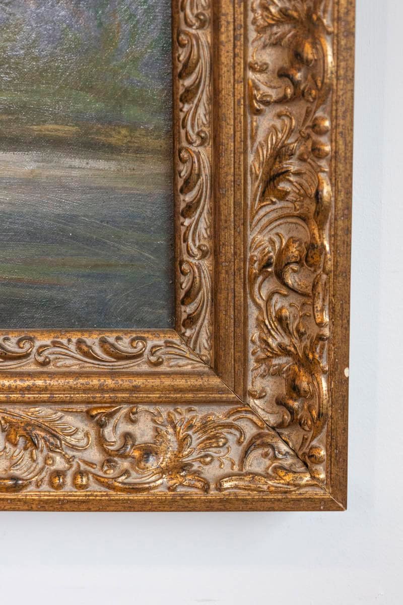 French 19th Century Oil on Canvas Floral Painting circa 1830 in Gilt Frame - JAA