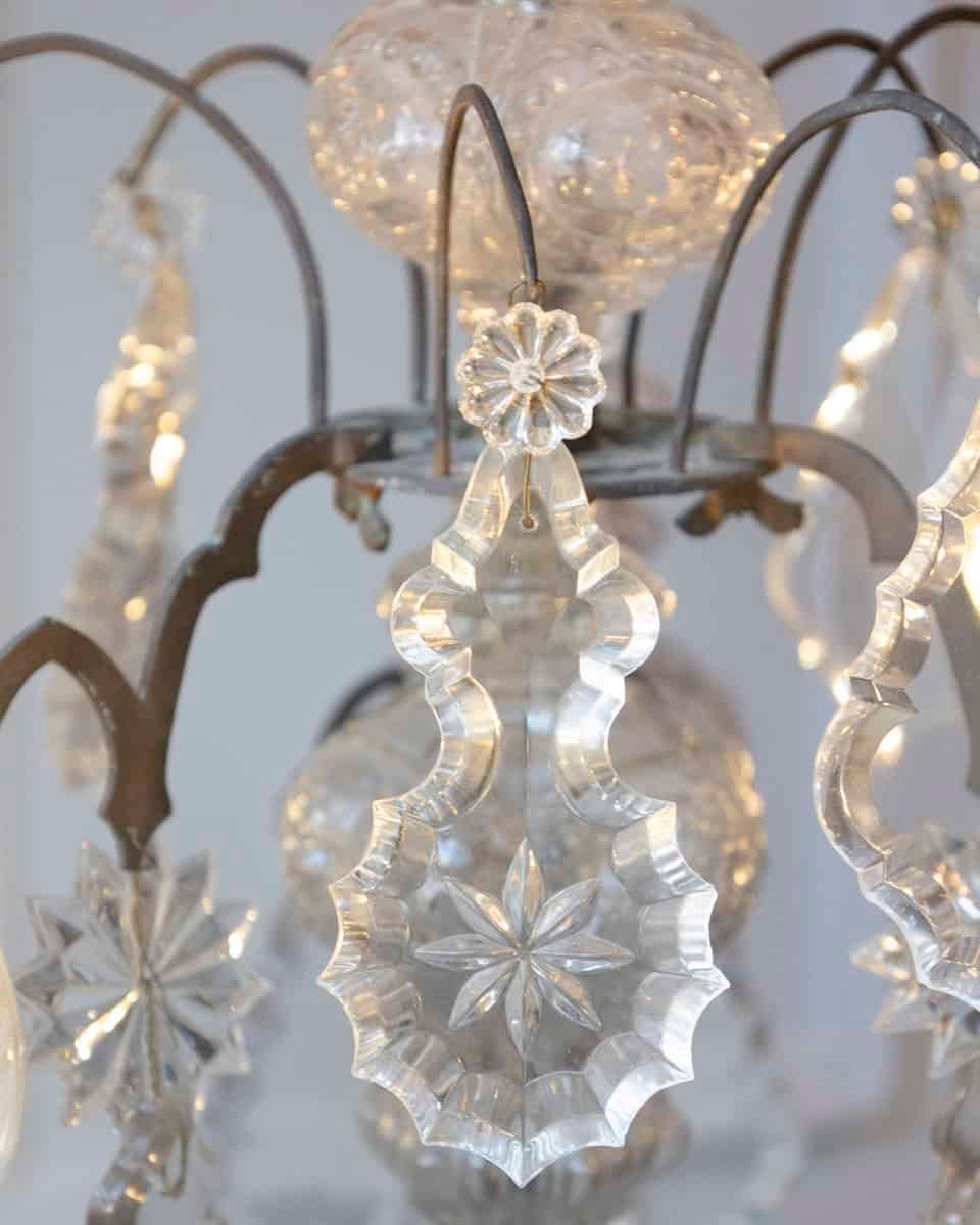 French Baroque Revival Six-Light Crystal Chandelier from a Church, circa 1860 - JAA