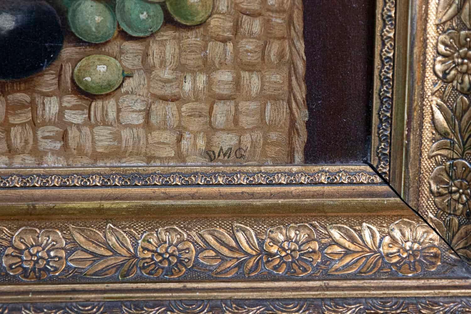 Italian 19th Century Oil on Canvas Still Life Painting Depicting Fruits - JAA