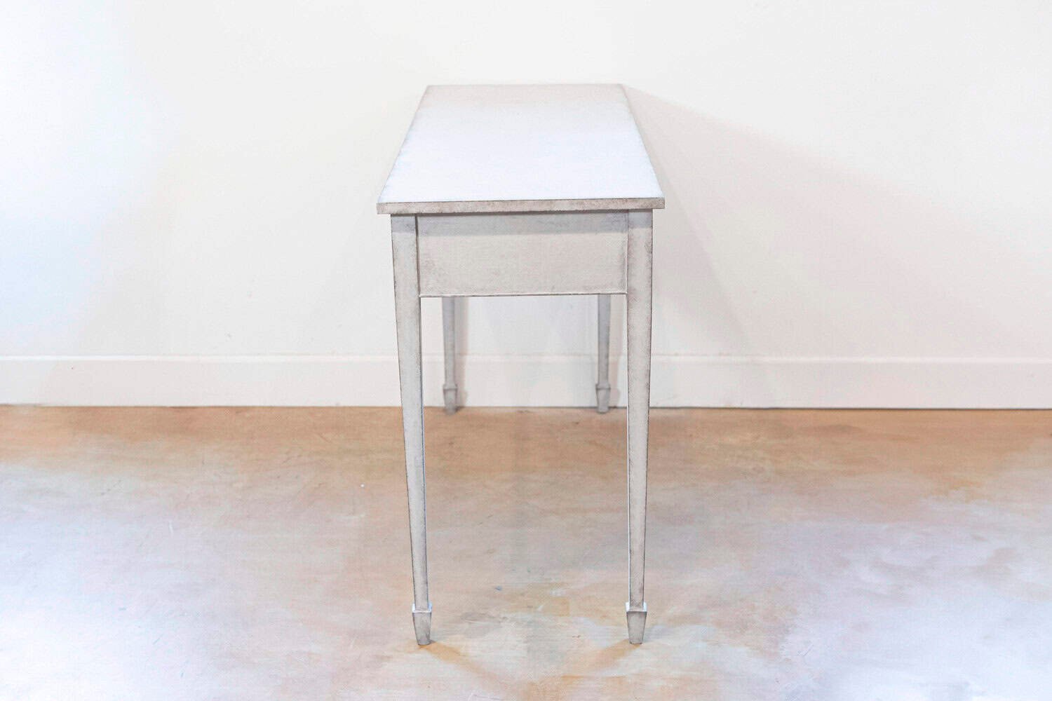 Swedish 1890s Painted Wood Console Table with Three Drawers and Tapered Legs - JAA