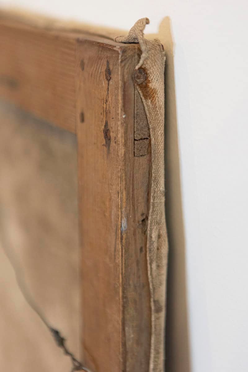 French 1890s Oil Provençal Painting of a Social Gathering in Shades of Blue - JAA