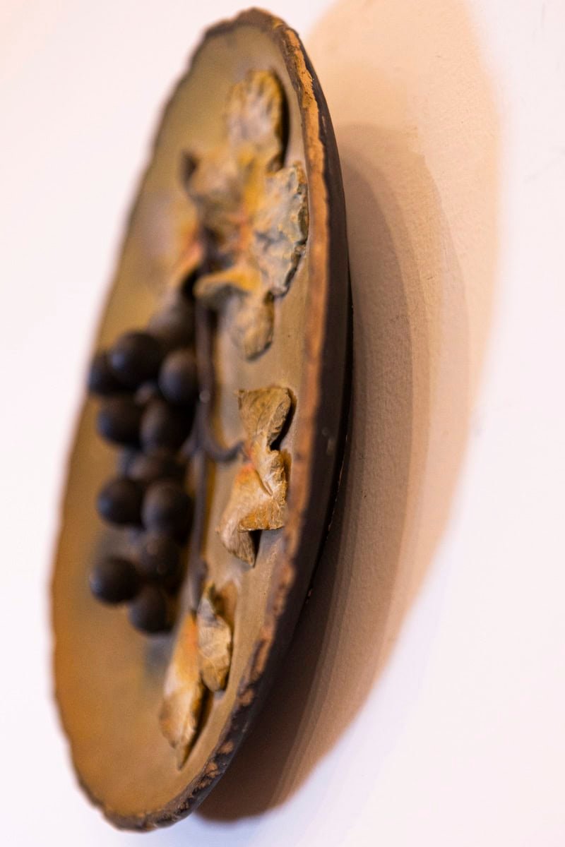 Australian Terracotta Plate with Grape and Leaf Motif, c. 1890 - JAA