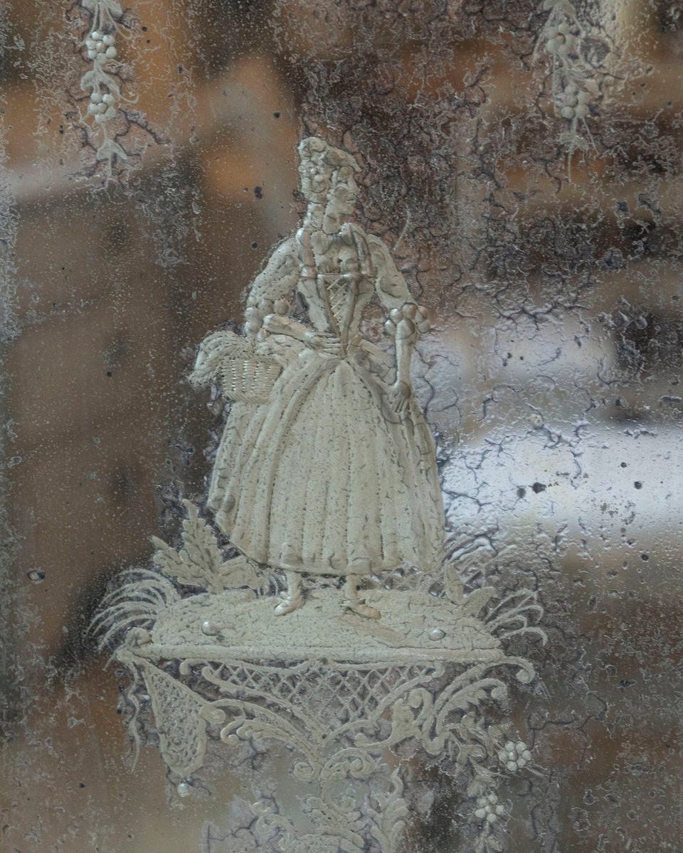 Pair of 19th Century Italian Engraved Mirrors with Original Paint - JAA