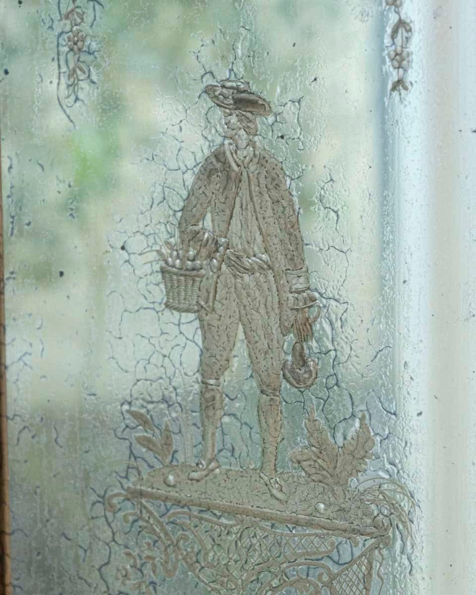 Pair of 19th Century Italian Engraved Mirrors with Original Paint - JAA