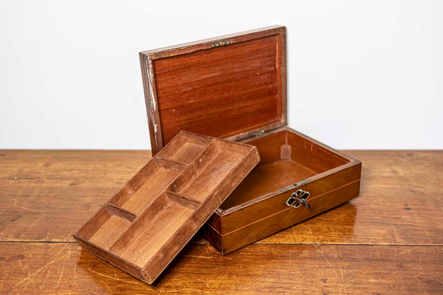 Danish 19th Century Walnut Jewelry Box with Inlaid Floral Motif, Circa 1880 - JAA