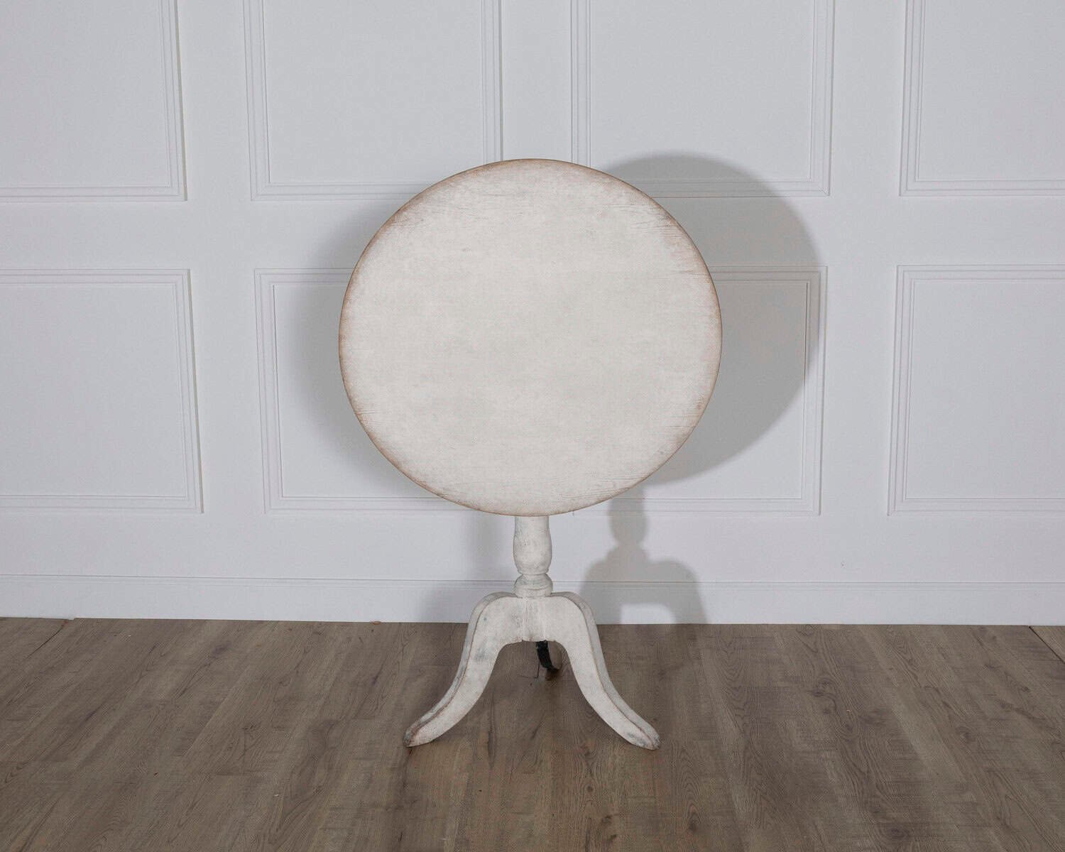 Swedish Antique Tilt-Top Table in Original White Paint, Circa 1880 - JAA