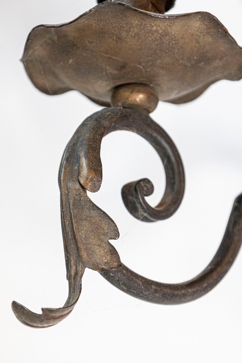 On Hold: Pair of French Tôle Two-Light Sconces with Ostrich Plume Motifs, circa 1890 - JAA