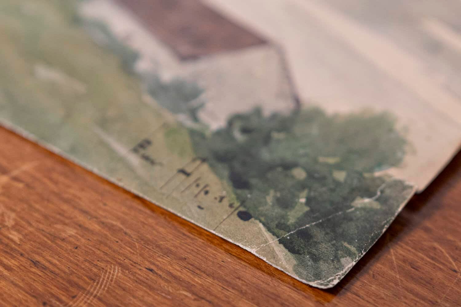 French Watercolor on Paper Painting of a Medieval Château along the Vienne River - JAA