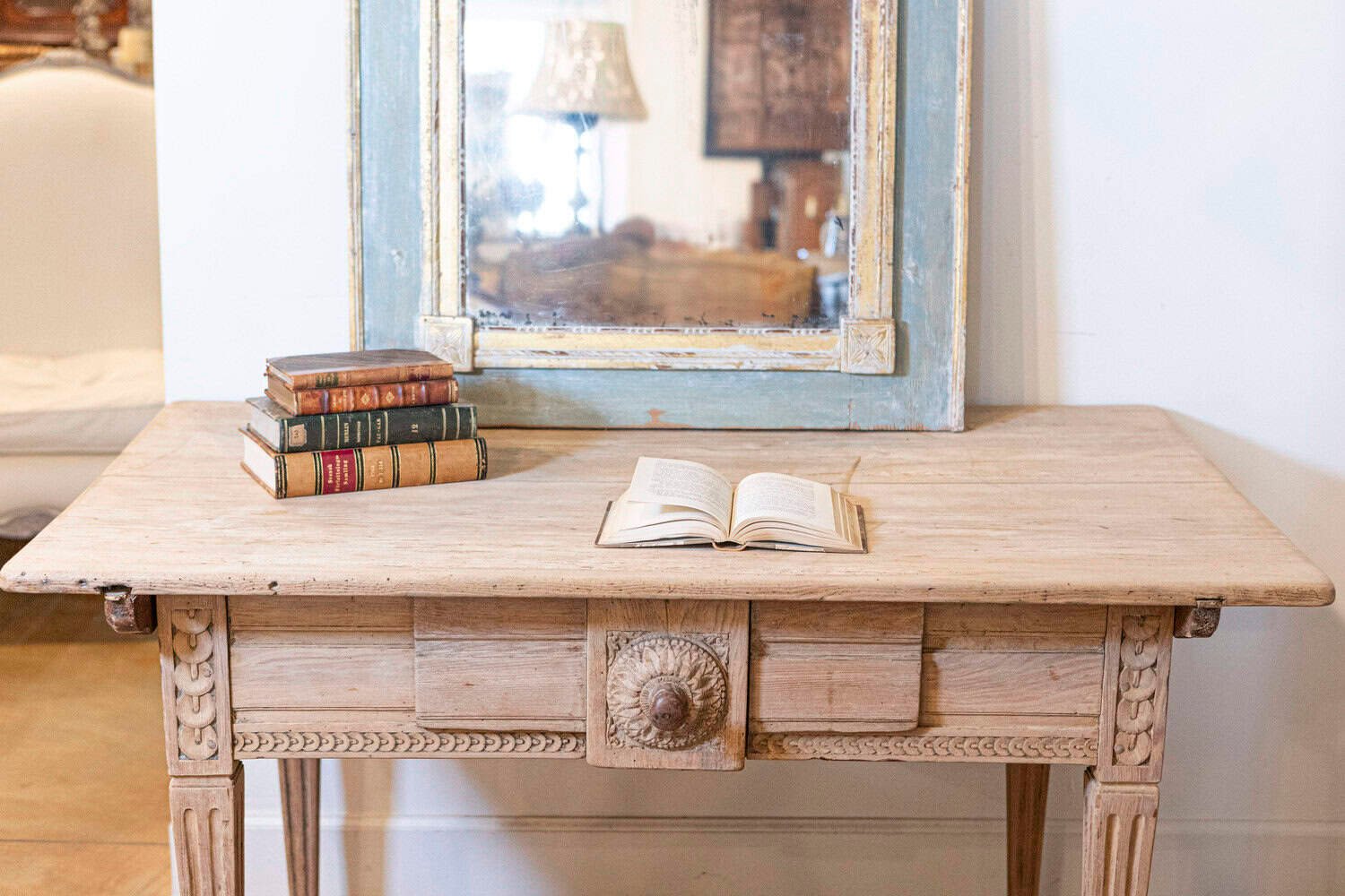 French, 1850s Napoléon III Period Center Table with Carved Motifs and Drawer - JAA