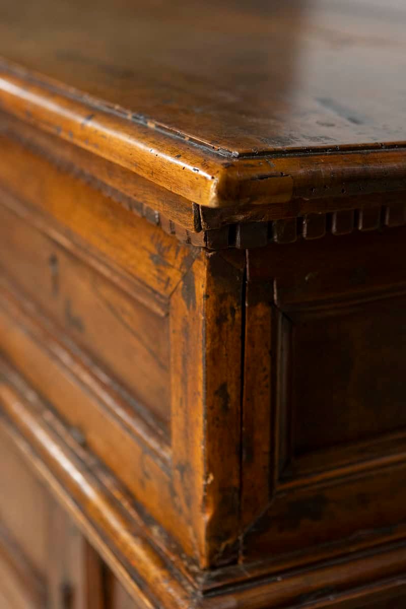 Italian 17th Century Walnut Buffet with Drop Front, Hidden Drawers and Two Doors - JAA