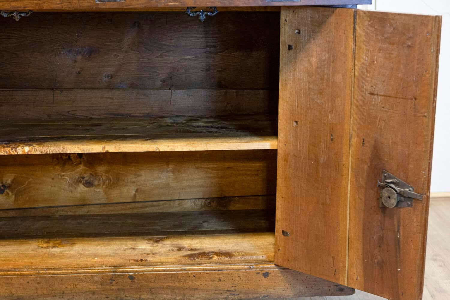 Italian 17th Century Walnut Buffet with Drop Front, Hidden Drawers and Two Doors - JAA