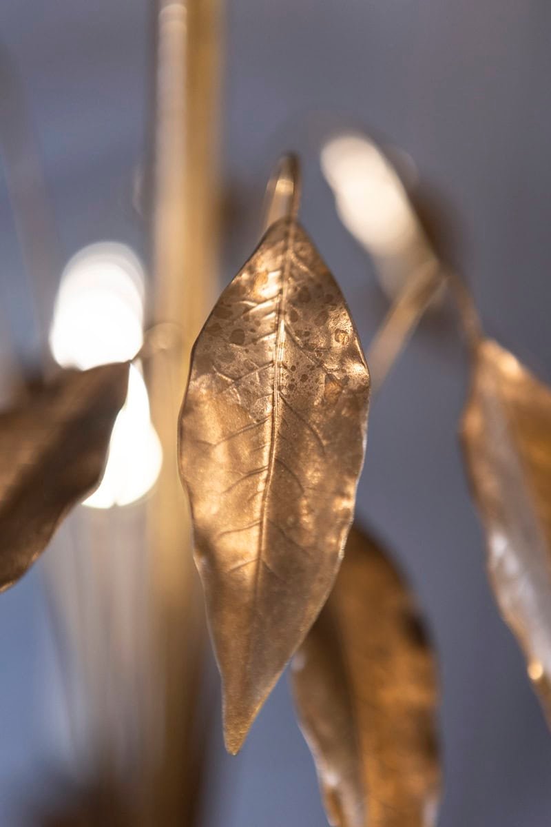 French Gilt Metal Maison Charles Inspired Six-Light Chandelier with Swoop Arms - JAA