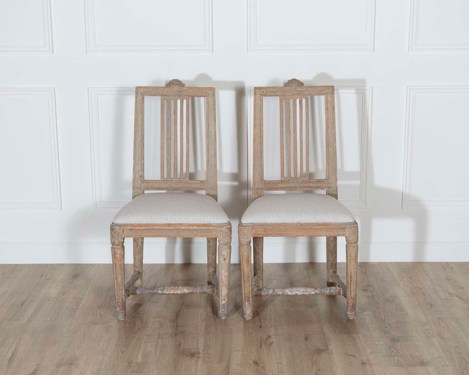 Pair of Period Gustavian Chairs in Original Paint, Sweden, Late 18th Century - JAA