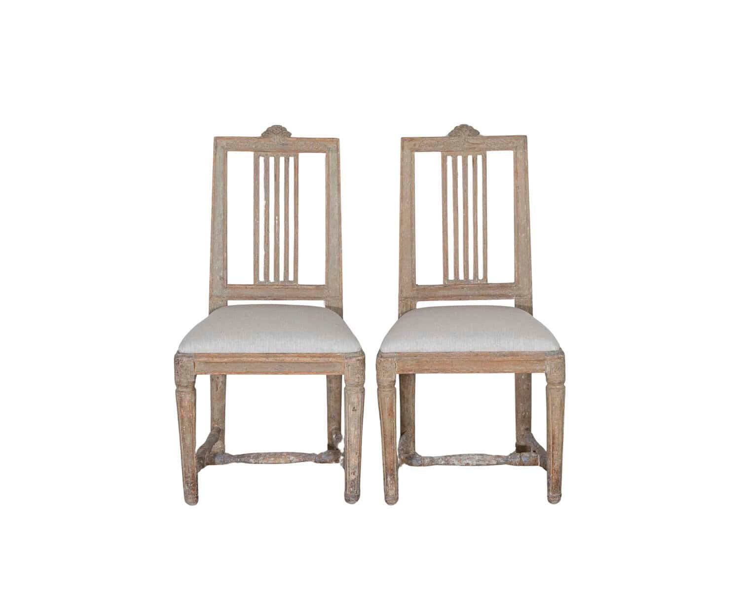 Pair of Period Gustavian Chairs in Original Paint, Sweden, Late 18th Century