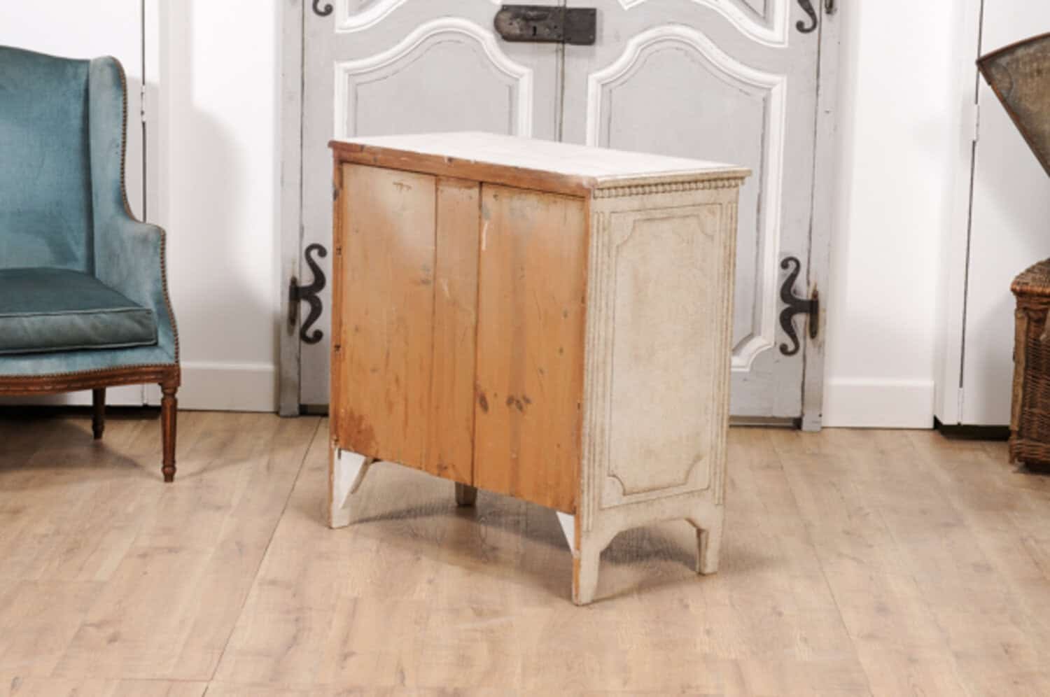 19th Century Scandinavian Three-Drawer Chest with Carved Motifs - JAA