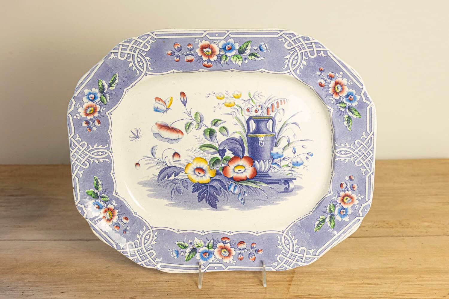 Set of Five 19th Century English Rare Floral Pattern Ironstone Dishes - JAA