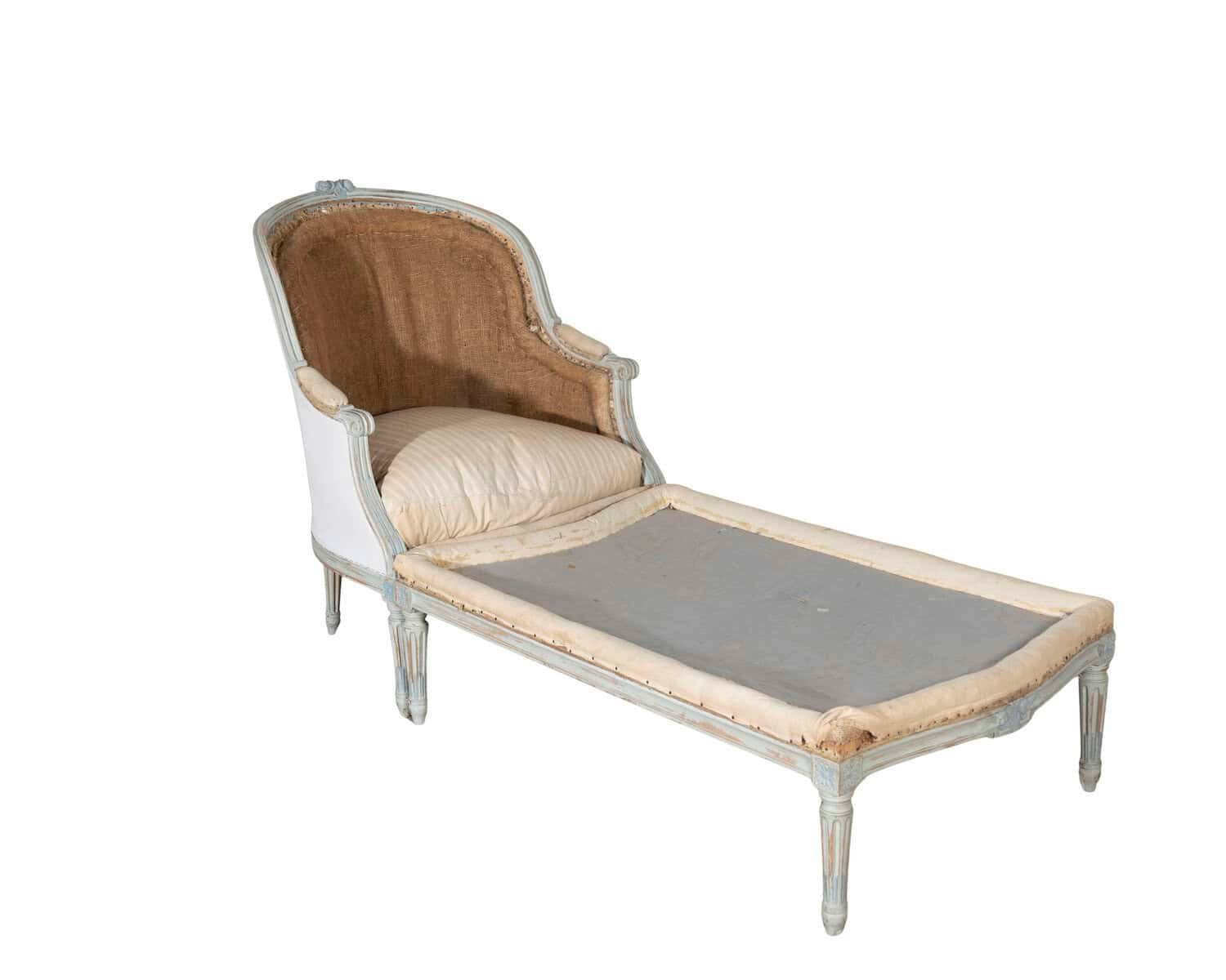 19th Century French Louis XVI Style Painted Lie de Repos