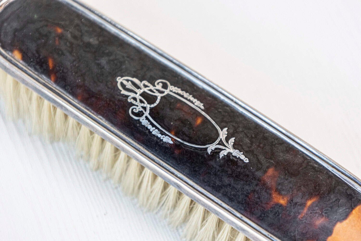 ON HOLD - English Edwardian 1900s Silver Dressing Table Mirror, Hair and Clothes Brushes - JAA