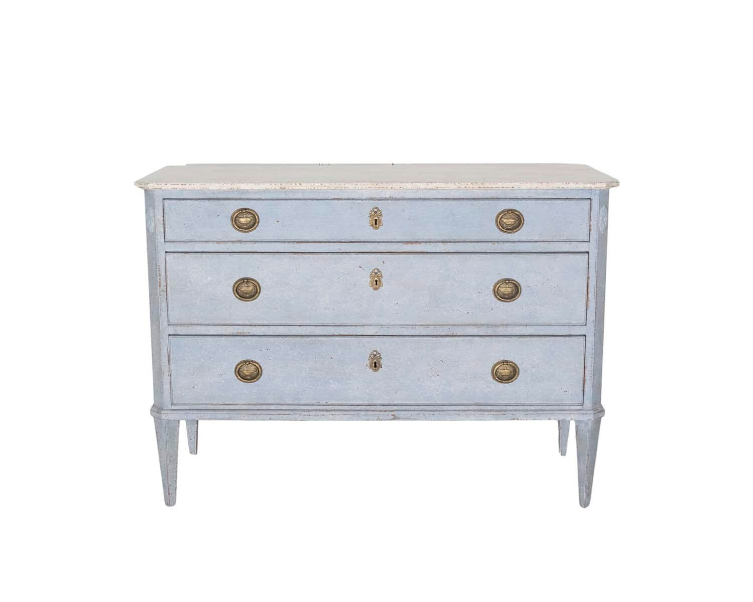 Swedish Gustavian Style Painted Chest of Drawers, Circa 1900