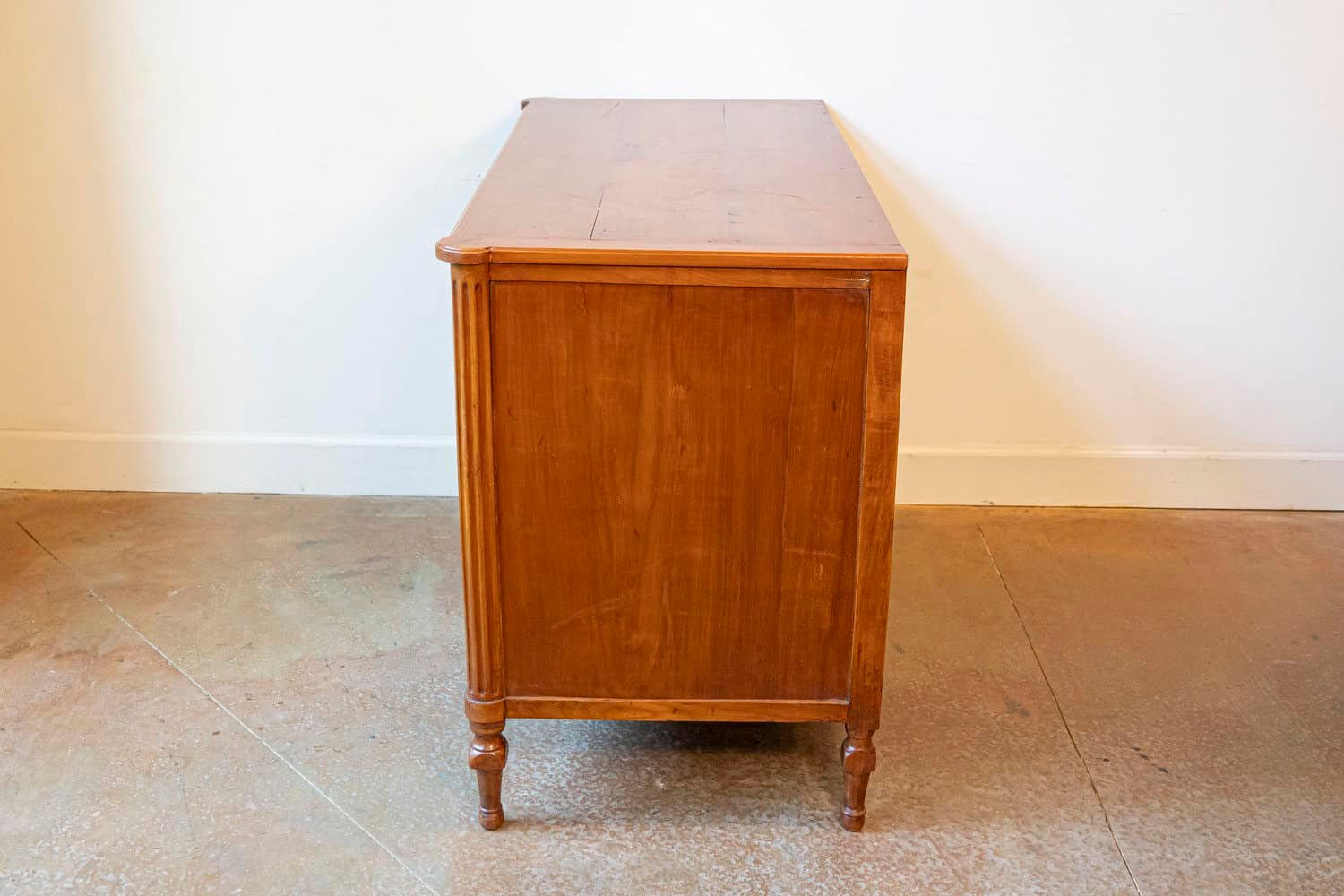 French 1790s Louis XVI Period Three-Drawer Cherry Commode with Brass Hardware - JAA