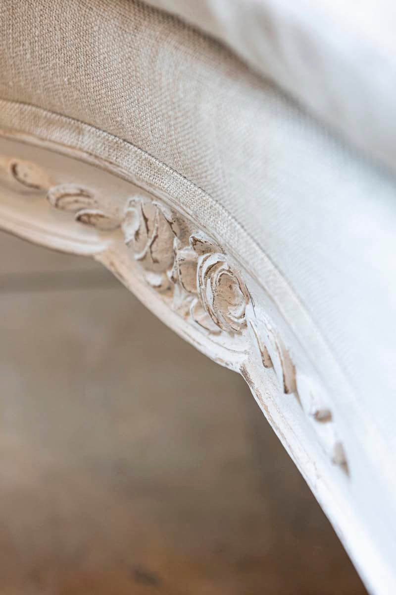 ON HOLD - Swedish 1890s Rococo Revival Painted Wood Stool with Carved Floral Motifs - JAA